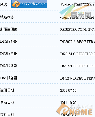 图：域名信息