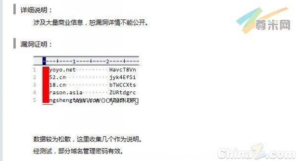 数据测试，部分域名管理密码有效