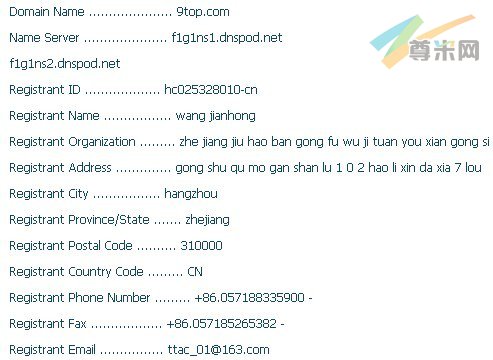 图：域名信息