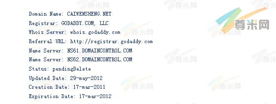 域名caiwensheng.net的whois信息