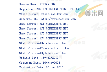域名xihuan.com的whois信息