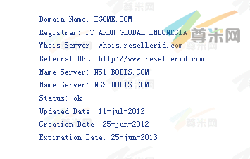 域名iGome.com的whois信息