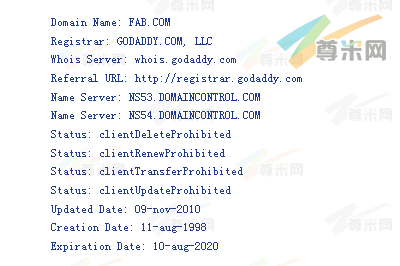 域名fab.com的whois信息