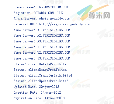 域名1666Amsterdam.com的whois信息