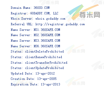 域名360so.com的whois信息