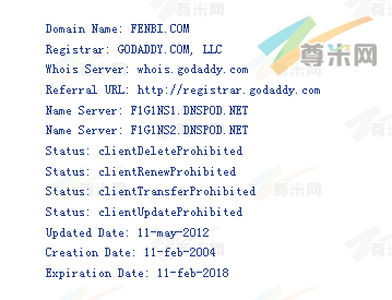 域名fenbi.com的whois信息