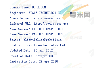 域名bohe.com的whois信息