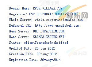 域名ewok-village.com的whois信息