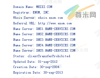 域名meixi.com的whois信息
