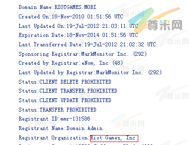 域名RiotGames.mobi的whois信息