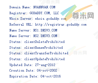域名nuannuan.com的whois信息