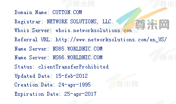 域名Cotton.com的whois信息