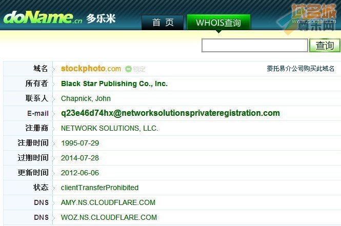域名StockPhoto.com的whois信息