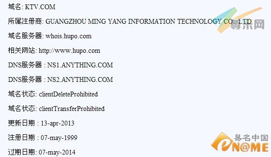 图：域名whois信息